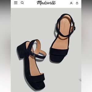 Madewell Black Women's Sandals, Suede
